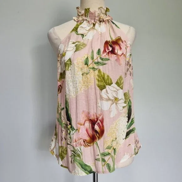 Sheike Multicolour Floral Sleeveless Halter Neck Top Size 10 - Picture 2 of 6